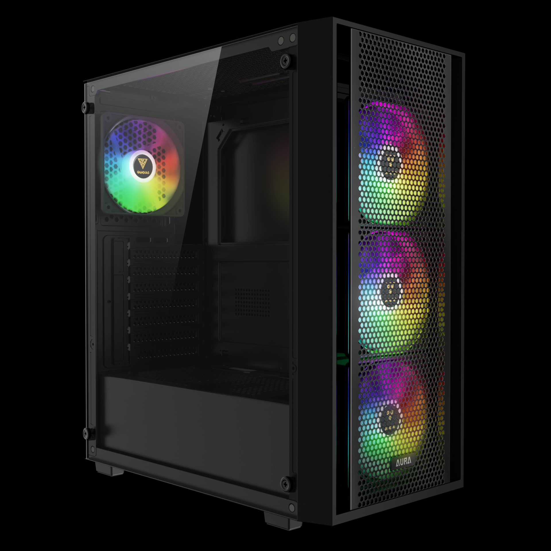 GAMDIAS AURA GC2 ELITE ARGB Mid Tower Gaming Case - Black GAMDIAS AURA GC2 ELITE ARGB Mid Tower Gaming Case - Black